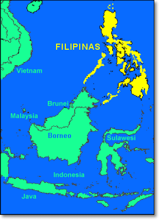 Map of islands that had trade relations with the Philippines in the pre-Hispanic era. 